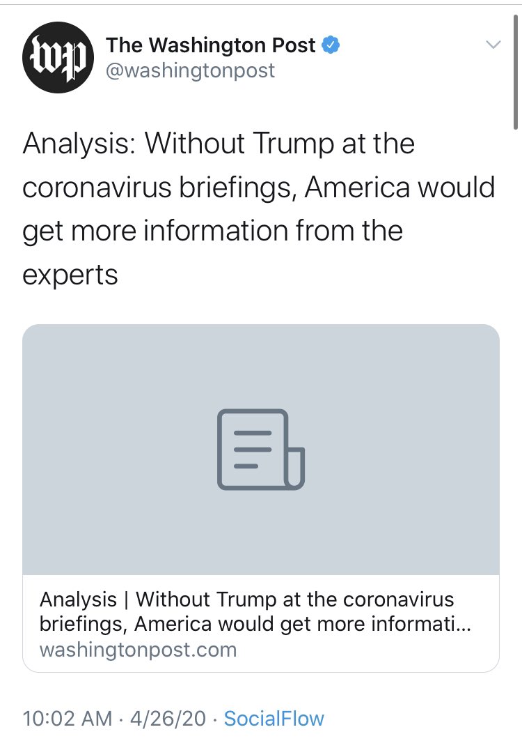 It takes something special for a whole outlet to make the  #HypocrisyHOF. But  @washingtonpost pulled it off. In just a few short months - and one inconvenient partisan development - we went from ‘we need more information from the experts!’ to ‘no! not that expert!’