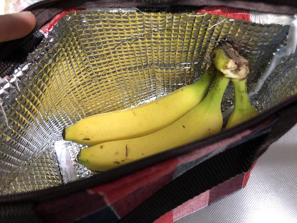 Komi ママイラストレーター 着物好き 保冷バッグ 100均 に入れて冷蔵庫で4日間保存したバナナ 保冷バッグ凄い まったく茶色くならないの お母様方ぜひ試して欲しい 保冷バック バナナ 果物 保存方法 子育て 離乳食 子供のいる暮らし ワーママ