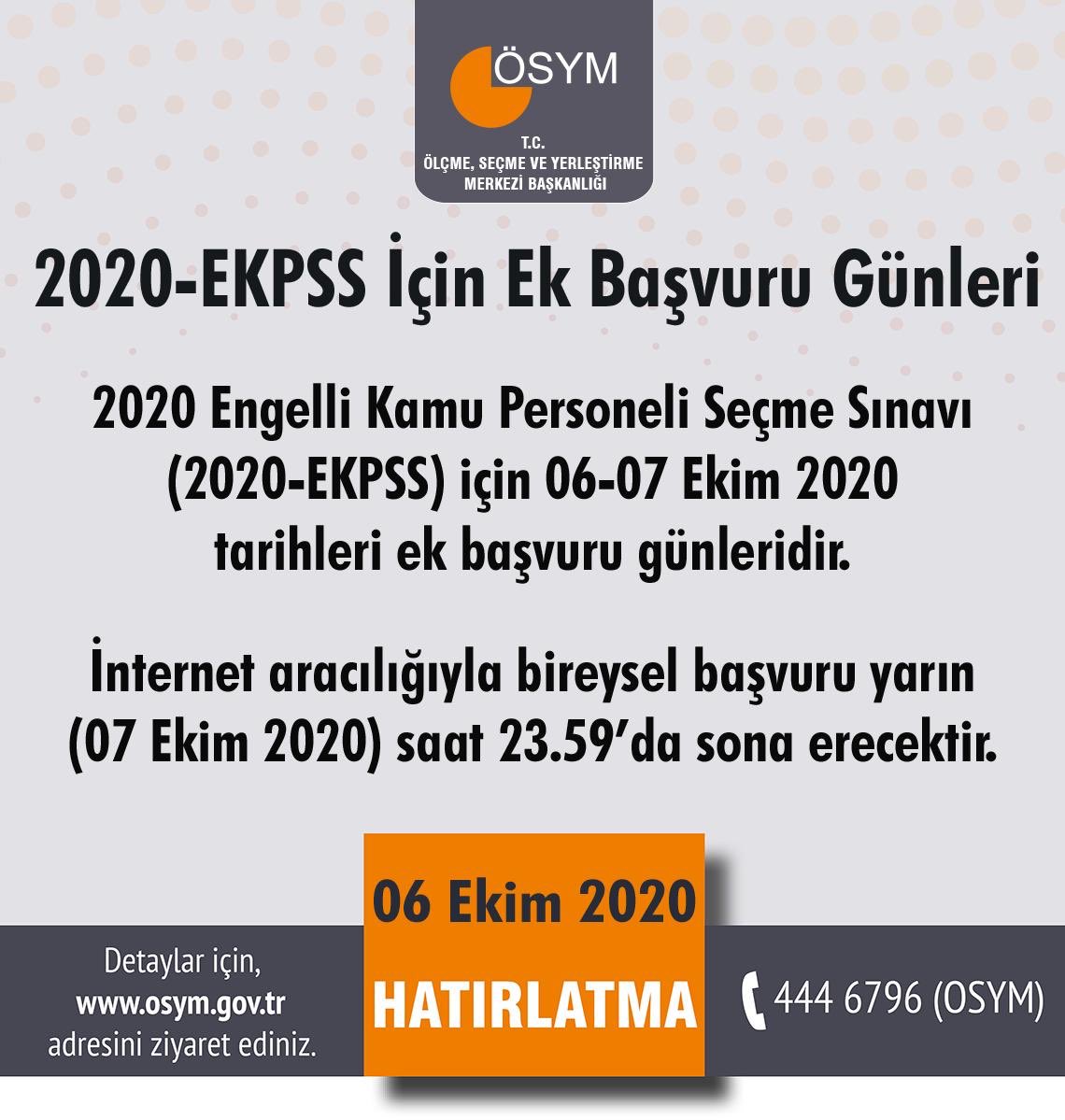 2020-EKPSS Adaylarımızın Dikkatine!