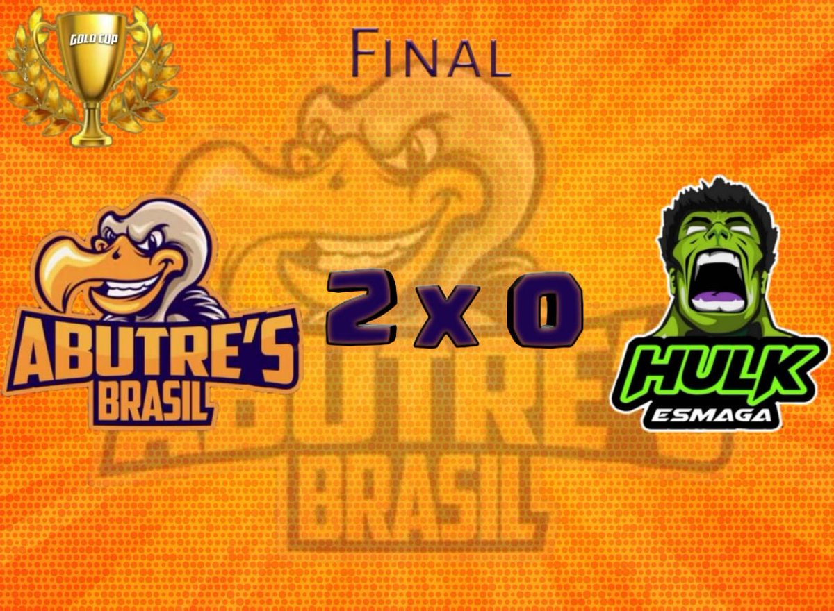 PARABÉNS <a href="/abutres_Op/">Abutres Brasil</a> !
Grande jogo pela final da <a href="/GoldCupCR2/">Gold Cup CR</a> !
Excelente trabalho 2v2 :
<a href="/npsigor/">Iganinho</a> e <a href="/LordMarcosDoEl1/">Lord Marcos</a> !
1v1 impecável:
<a href="/PontexCR/">Pontex CR</a> 
<a href="/ViniGT_/">V G T</a> 
E nosso coach:
<a href="/abbninja/">Ninja</a> !
@FERNANDO
<a href="/Sir_Arthurcr/">Sir_Arthur</a> 
Nosso designer:
<a href="/BKingsDesign1/">B-Kings Design</a> 
E toda família abutres