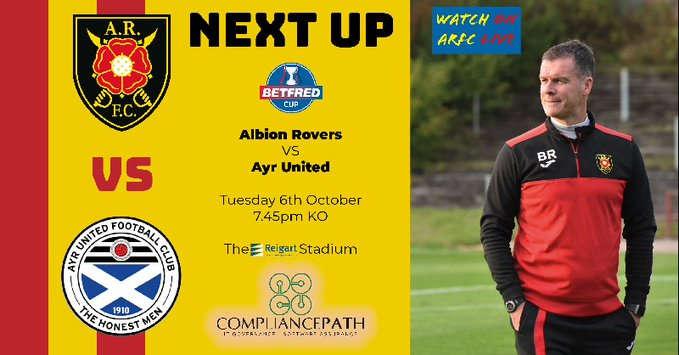 In Group F, Albion Rovers take on Ayr United at Cliftonhill. £10 for the PPV Livestream. AR are one of the clubs using the Pixellot system.The Link for the match:  https://albionroversfc.univtec.com/home 