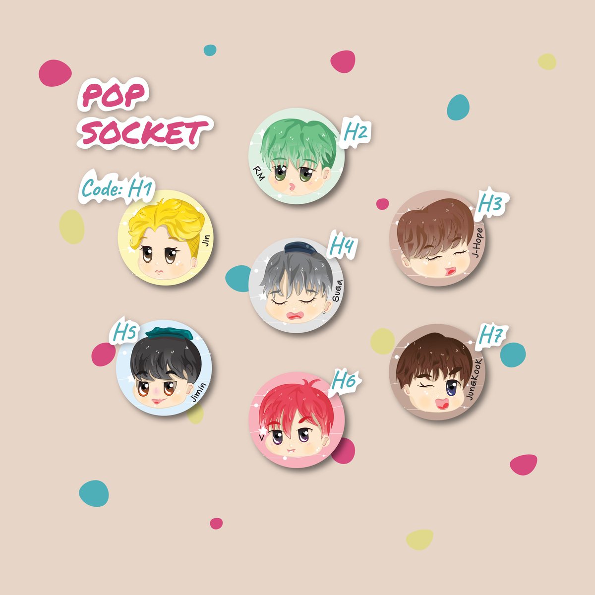 Ddaeng_id's tweet photo. ✨POP SOCKET BTS HYYH✨
💜 Tidak ada minimal order
⚠️ Made by Order, jadi harus SABAR
💜 Bahan griptok plastik no.1
💜 Resin Glitter
💜 Ukuran diameter 4 cm
▶️ Check out via shopee
#griptok #griptokBTS #griptokHYYH #popsocket #popsocketBTS
Happy Shopping ❣️ https://t.co/mshxcNFO69