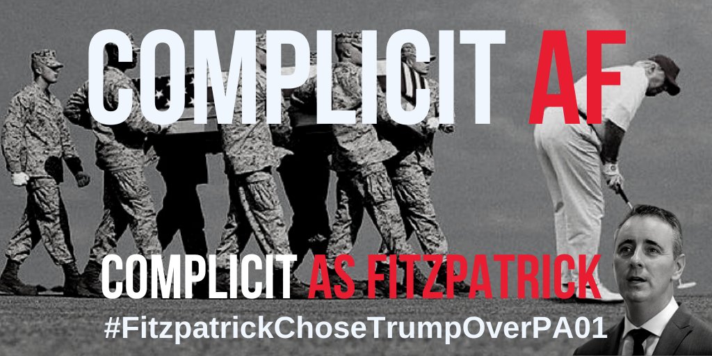 FridaysWithFitz's tweet photo. @IndivisibleBUX Oh, #FitzpatrickFAILEDus because  #FitzpatrickChoseTrumpOverPA01 and he's #ComplicitAF (#ComplicitAsFitzpatrick) in all things Trump &amp; GOP since 2016 at least. #BountyGateBrian still has not stood up to Trump OR Putin. Not. One. Time.

@RepBrianFitz is in on the con, 100%. https://t.co/EeNmvI48GG