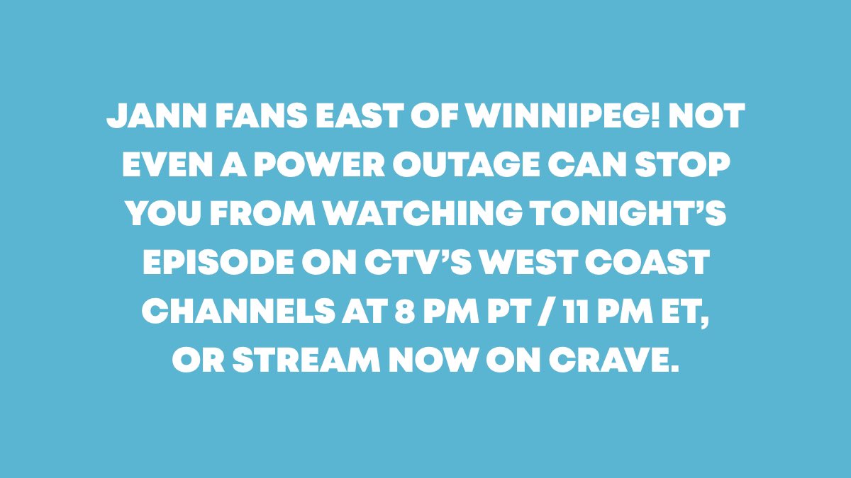 You can still catch tonight’s episode on CTV’s west coast channels! 8PM PT / 11PM ET!