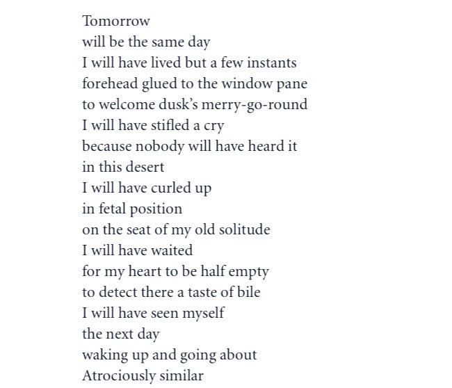 49. ‘Tomorrow Will Be the Same Day’ by Abdellatif Laâbi - translated by Pierre Joris