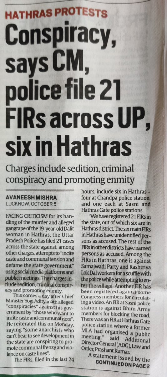 pbhushan1's tweet photo. The International conspiracy to Rape&amp;Kill 19 year old, get police to cremate body at midnight w/o consent of parents, Lockdown the village, put victim's family under house arrest, confiscate their phones, prevent media&amp;Opposition from meeting family, allow mob of accused Thakurs! https://t.co/azHzG2lfgS