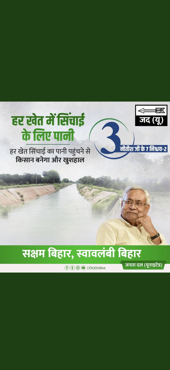 RValmikinagar's tweet photo. 7 निश्चय के वादे निभाये हैं
7 निश्चय 2 से विकास के नए इरादे दिखाये हैं।
@Jduonline @NitishKumar @AshokChoudhaary @RCP_Singh
#7nishchay2
#jdu4development https://t.co/xBihdvQgkZ