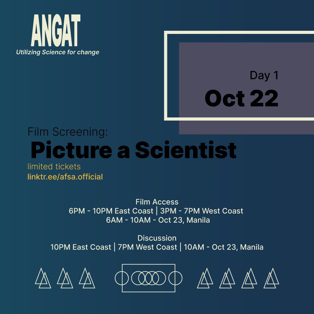Watch Picture a Scientist 🎬 with us! If you haven't seen the trailer, here's the link: vimeo.com/405966332
Visit linktr.ee/afsa.official to get your tickets🎟️. We hope to see you at the discussion after! 👩🏾‍🔬👩🏾‍🔬👩🏿‍🔬