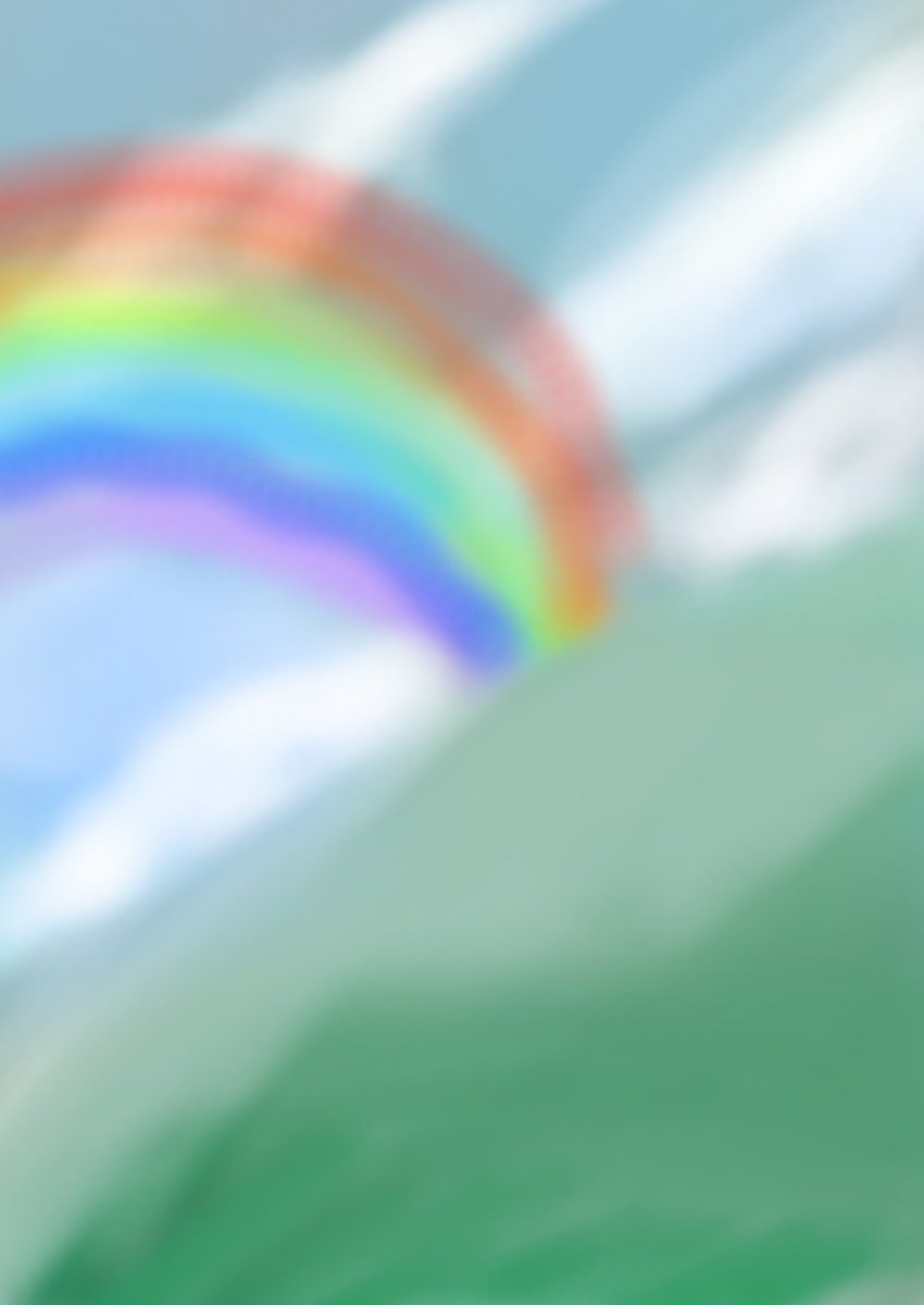 苺れいな スマホで手で描いた スマホと指で絵は描ける イラスト練習 背景イラスト 虹 空 雲