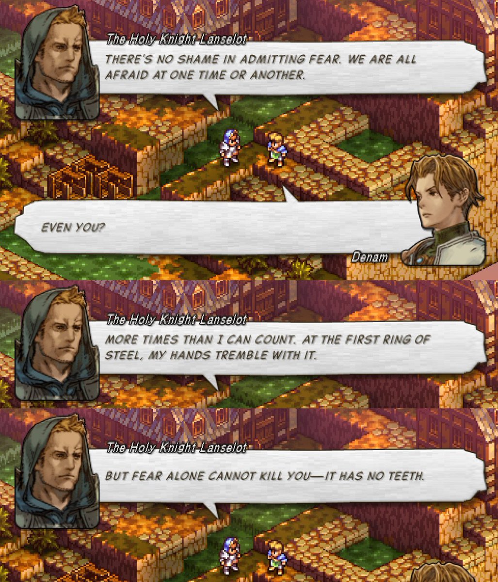 Tactics Ogre is one of my favorite game of all time for many reasons, but the main one is that the story is unlike anything I had experienced at the time. Despite originally being a SNES game, its writing was uncharacteristically strong and expressive painting this huge conflict.