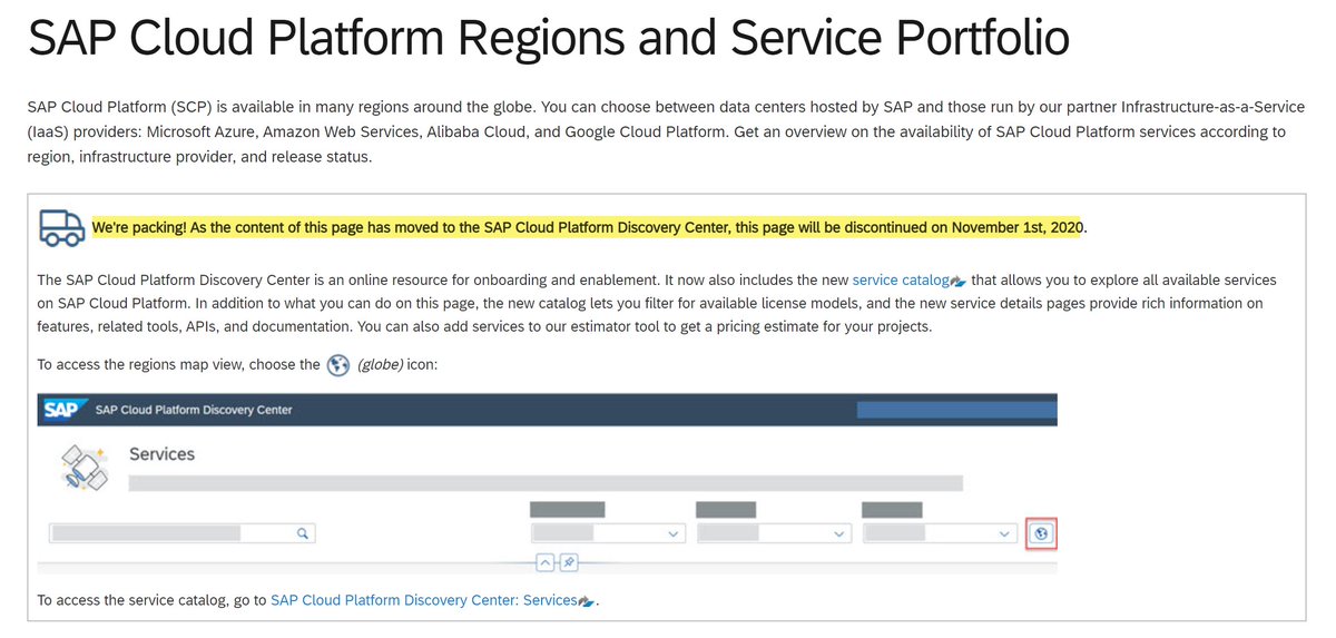 Retirement of #sapcp Regions and Service Portfolio