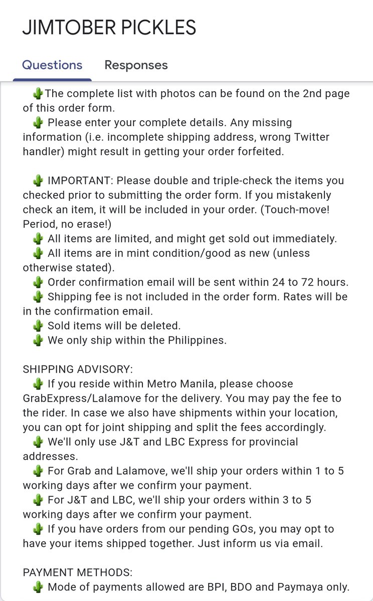 [] Lastly, please read our Terms and Conditions. For questions, just reply to this thread or send us a DM. Order form will be accessible tonight at 10:13PM. H^^py Jimtober! Thank you! 