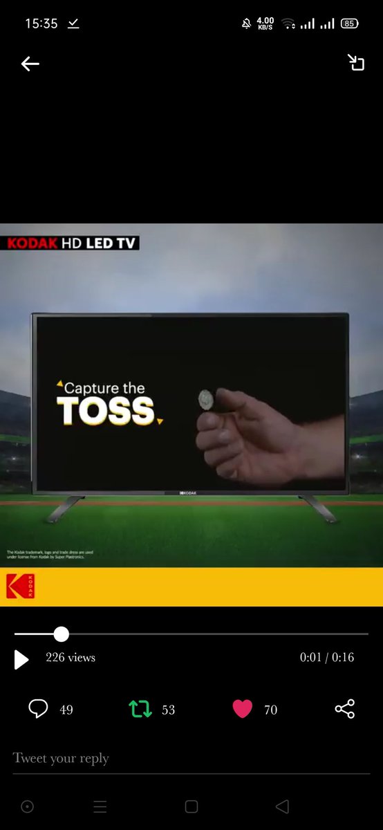 imabhishek999's tweet image. Captured the Toss.

#WatchToWin
 #KodakAndroidTV 
#KodakTv #Contest
@kodaktvindia 
Tag.
@DayalOjha_5 @satyapaljain_86 @DJ_Bhayani 
@swathi_Official @khemka_nidhi