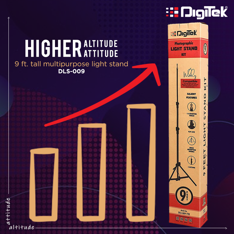 DigitekOfficial's tweet image. Shop 9 feet tall stand compatible with reflectors, lights and umbrellas at Rs 783 only. buff.ly/2zpq0k6

#digitek #photography #lightstand #photographer #photoshoot #videoshoot #youtuber #influencer #homestudiosetup #homestudiolife #studiolight #reflectors #vlogs #vlogger