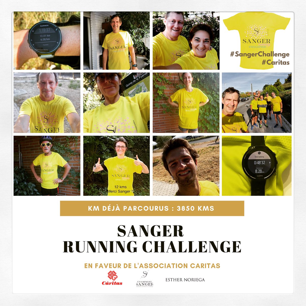 𝗦𝗔𝗡𝗚𝗘𝗥 𝗥𝗨𝗡𝗡𝗜𝗡𝗚 𝗖𝗛𝗔𝗟𝗟𝗘𝗡𝗚𝗘

This project still continue ! 3850kms ran ! 
Don’t hesitate to contact us by email to have your tee-shirt, the event is completely free !Send us your picture with the number of km by email or by phone : +34 629 78 91 66.