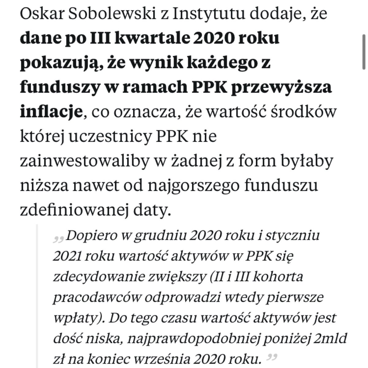OSobolewski's tweet photo. Zapraszam do lektury artykułu @DamSzymanski dotyczącego wyników #PPK w #3Q przygotowanych przez @GrzChl @Inst_Emerytalny. W tekście mój komentarz.
#PPKwyniki #PPK2020 #StartPPK #DebataEmerytalna
https://t.co/atagGZZjnp https://t.co/OqqivaSzAv