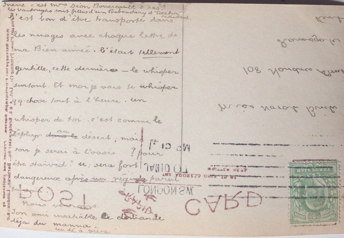 GhostPostcards's tweet photo. New challenge. Upside Down. Mirror Writing. French. https://t.co/THLTP7FznW
