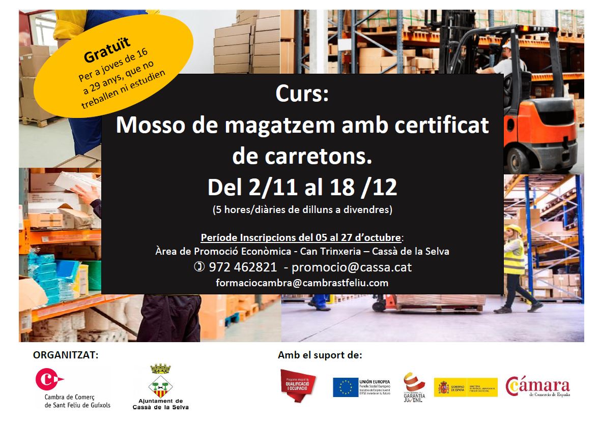 CassaJove's tweet photo. 📣 Cursos gratuïts per a joves de 16 a 29 anys, que no treballen ni estudien!
El període d'inscripcions està obert fins al 27 d'octubre. Posa't en contacte amb l'àrea de Promoció Econòmica trucant al 972462821 o enviant un mail a promocio@cassa.cat 

#CassàJove https://t.co/SbUcIbER9W