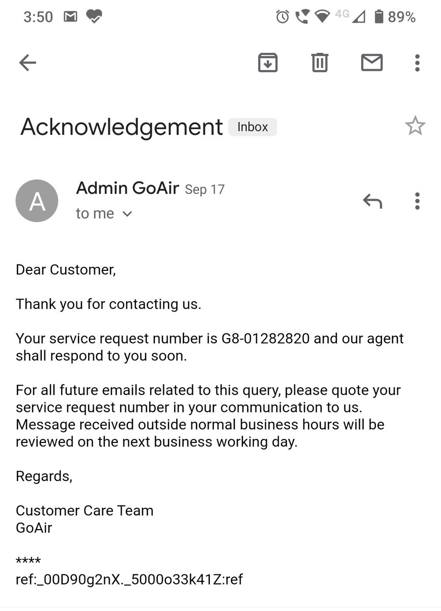 JaswalArun's tweet photo. @goairlinesindia   When will you reply to this Email ? May I know . @DGCAIndia  please look into this. #goair https://t.co/JLgrkgvut7