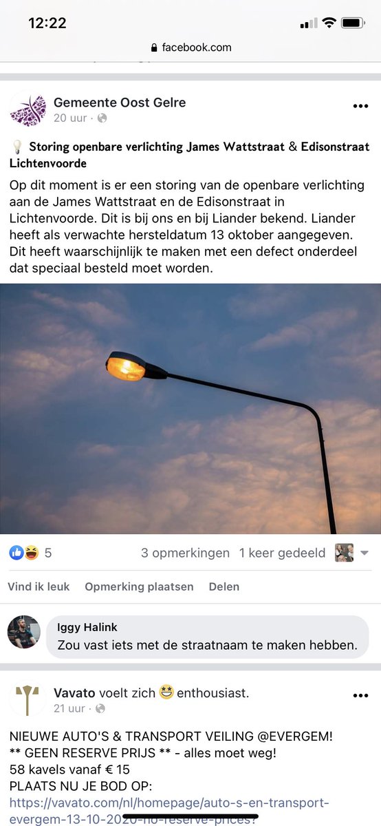 linkologic's tweet image. Stroomstoring in de Jameswatt straat en edisonstraat #watts in the name #oostgelre 😉