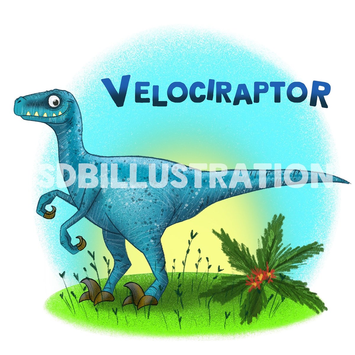 sdbIllustration's tweet photo. Another day, another dinosaur! Meet number 7, The Velociraptor. #makingmemories❤️ #giantposter #dinosaursofinstagram @sdbillustration https://t.co/0GxcljqgCo