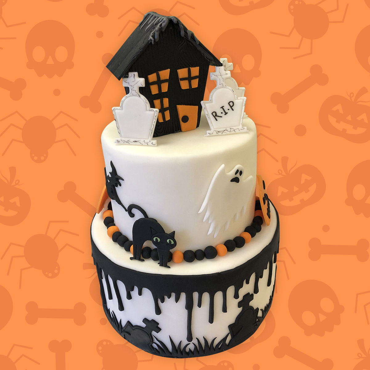 Spook-tacular Halloween cake idea using FMM Sugarcraft products!