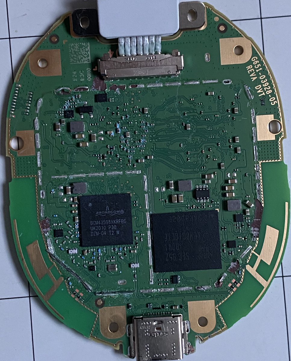 Zenofex's tweet image. Here are the cleaned up photos of the #GoogleTV “Sabrina”. It contains an Amlogic S905D3G which closely resembles the S905X3 (not S905X2 as originally reported in June).  #GTVHacker

Caution, I had to destroy the case and possibly the device to get these photos.