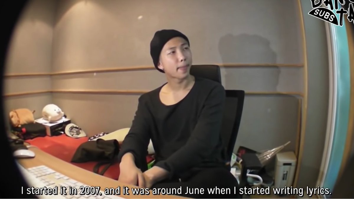 namjoon started rapping in 2007, at age 13. he started under the name “runch randa”, mainly releasing under “jungle radio”, an underground hip hop forum. he started to write lyrics in june 2007 (according to his 2015 log).