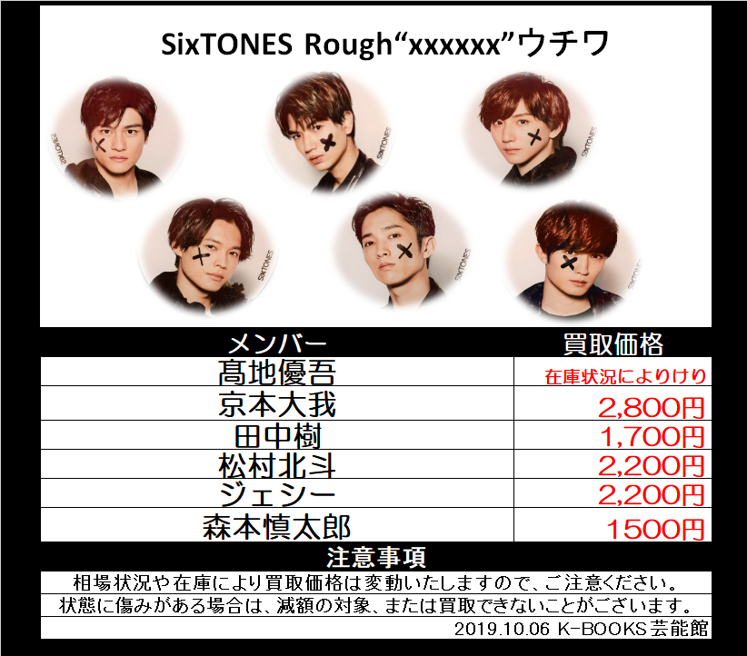 買取情報】 SixTONES ラフスト チェンエラ ジャニーズJr.祭り 各種