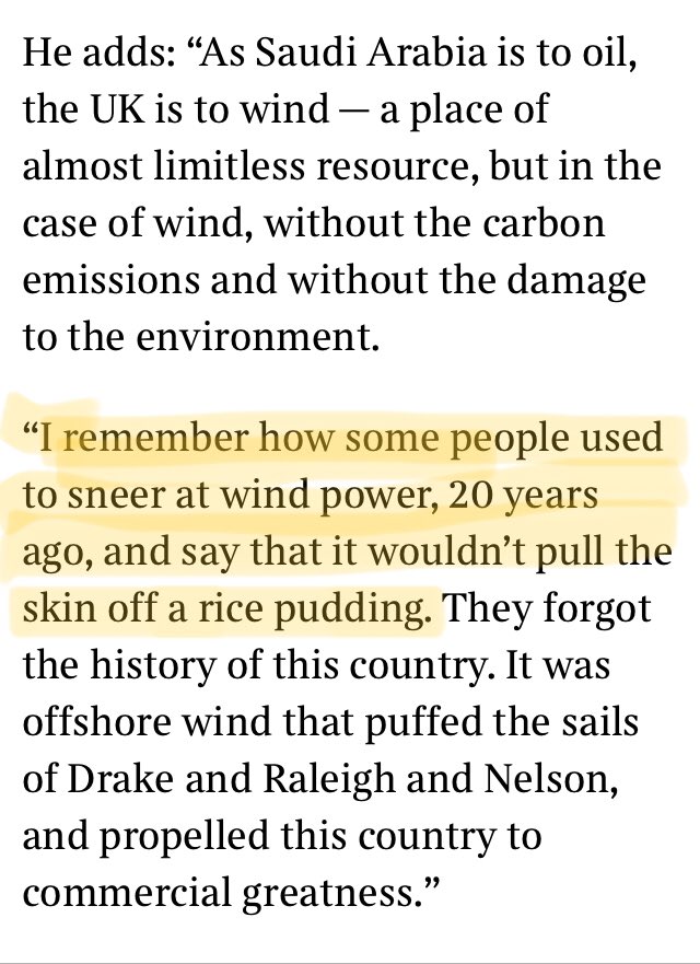 Adam Bienkov On Twitter Some People Used To Sneer At Wind Power And Say It Wouldn T Pull The Skin Off A Rice Pudding Says Boris Johnson Who Used To Sneer At Wind