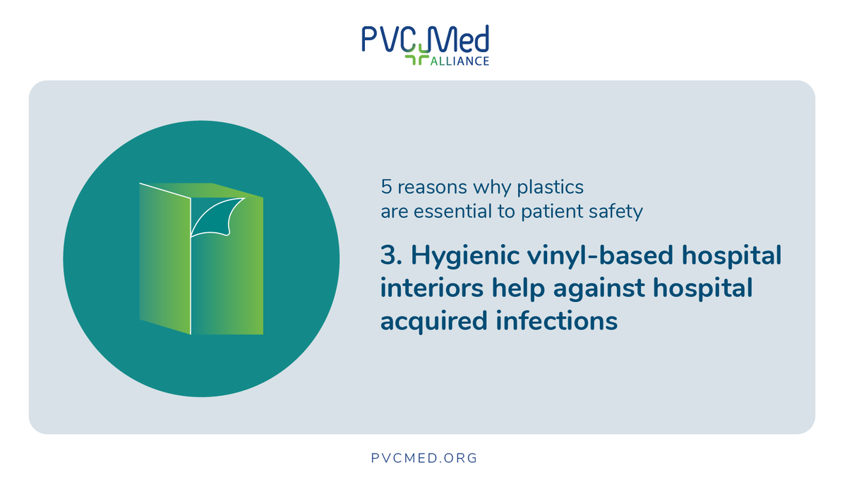 vinylplushealth's tweet photo. Why are #plastics essential to #patientsafety?

👍 Hygienic vinyl-based hospital interiors help against hospital acquired infections

Check out all five key reasons in this #infographic👇

https://t.co/CZ4VSRvcRQ https://t.co/OFxS7OHiwP