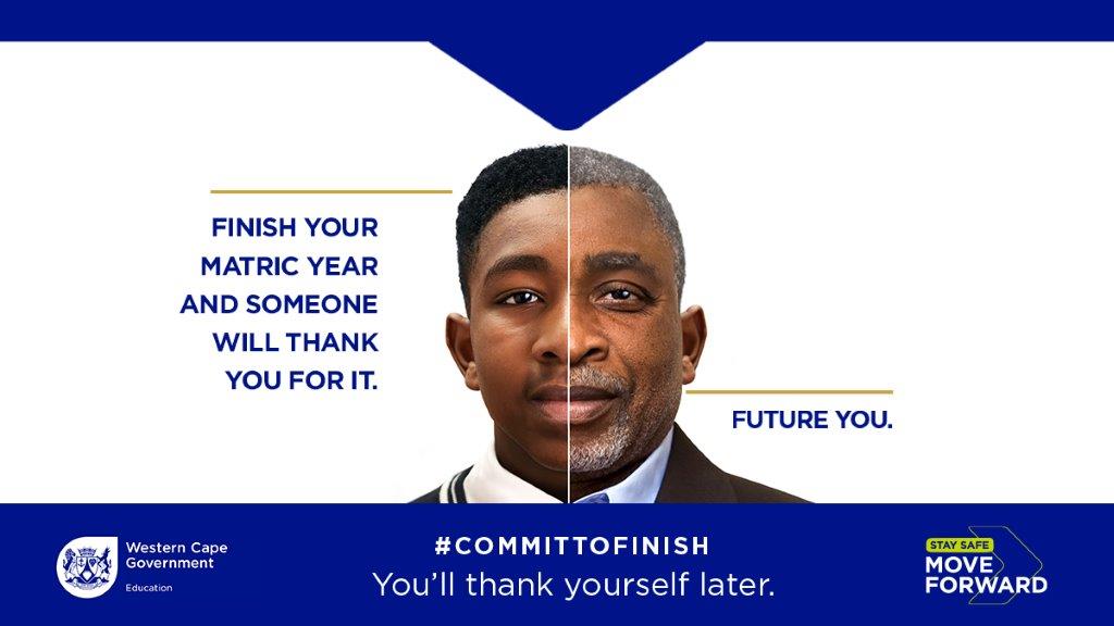 What you do now, matters. Join the #Matric2020 class and #CommitToFinish your matric exams. You'll thank yourself later. Visit committofinish.co.za to make your commitment.