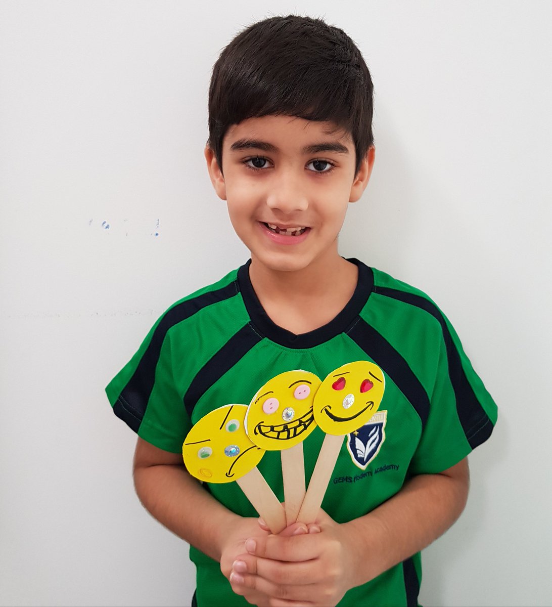makinanshu's tweet photo. World Smile Day 2020,  crafting activity done by Agastya Feom Grade 1A. He created different emojis for different mood. It was an interesting and fun activity and also helped him to express his feelings. @DxbModern @GMA_Primary @DavidMonisha https://t.co/u3AostbbUh
