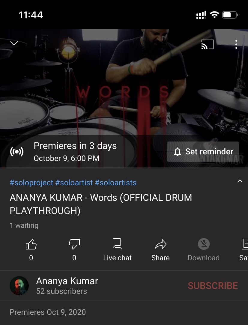 Set that reminder on YouTube if you’re a forgetful f**k like me. 3 days to go! 
youtu.be/Jaask4URppI