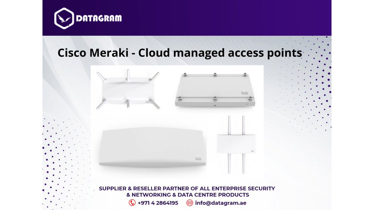 Get access to future-proof modern Wi-Fi from Datagram!
- Highest grade components for a seamless user experience
- Optimized network security
- Unifies WAN, LAN, wireless LAN, &amp; mob device mgmt
Eliminate your cost &amp; complexity! 
#ciscomeraki #Wireless #Wifi #uae #datagram #africa