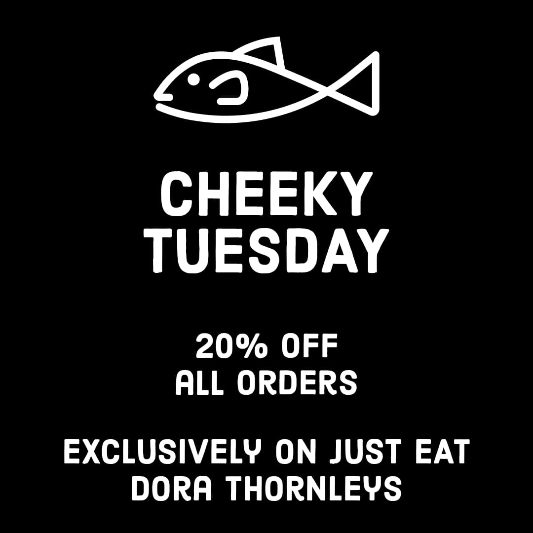 🐟 It’s Cheeky Tuesday!! 20% off all orders!! Find us on Just Eat to claim this offer!! 
🐟 We’re now open 5pm - 10pm! So even more time to order! 

#justeat #didsomebodysayjusteat #chippytea #chippy #warrington #warringtonfood #dorathornleys #dora #fishandchips #delivery