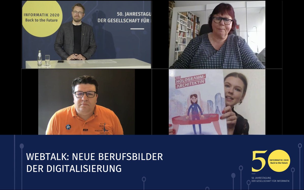 informatikradar's tweet photo. Auf der #INFORMATIK2020 haben wir mit @BarbarasMint (@Kompetenzz_ev) Marcus Trapp (@FraunhoferIESE/@Bitkom)und Aileen Moeck (@D_Zukunftsbauer) über #CareerConfusion, die #ZukunftDerArbeit und Traumberufe in einer digitalisierten Welt gesprochen👇
https://t.co/SsFz730Kgp https://t.co/NiAELtu7gf