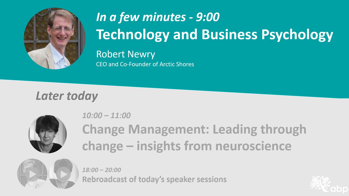 ABPsychologists's tweet photo. Ready to start Day 2 of the ABP Conference! Join us for an amazing session with @rnewry100 about 'Technology and Business Psychology'. Get your ticket here: https://t.co/YhWQCqOK78 #ABPConf https://t.co/sKpKaKwLWu