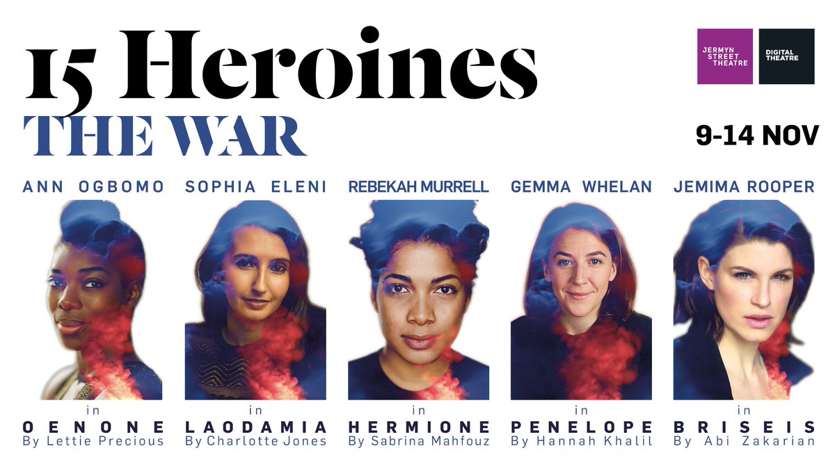 CAST AND CREATIVE ANNOUNCEMENTWe're so excited to announce the actors joining us on our upcoming  @DigitalTheatre production  #JST15Heroines!  #TheWar stars ANN OGBOMO, SOPHIA ELENI, REBEKAH MURRELL, GEMMA WHELAN and JEMIMA ROOPER! Tix:  http://ow.ly/bFJv50BKy8u 