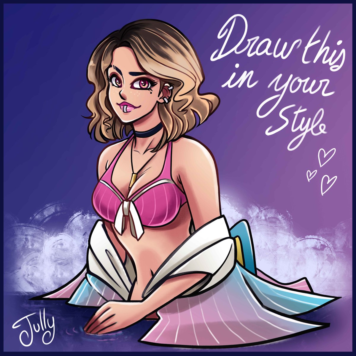 Jully2510's tweet photo. Hello Everyone, thank you so much for you support
 I show you my first #drawthisinyourstyle with the hashtag #jullyillustrationschallenge !
--
This Oc is Liv and it's a character that I created with @capie_vocalaction 
--
The challenge will end the 02/11/20!
LET'S GO!! 💜💜 https://t.co/hFs6agIXGp