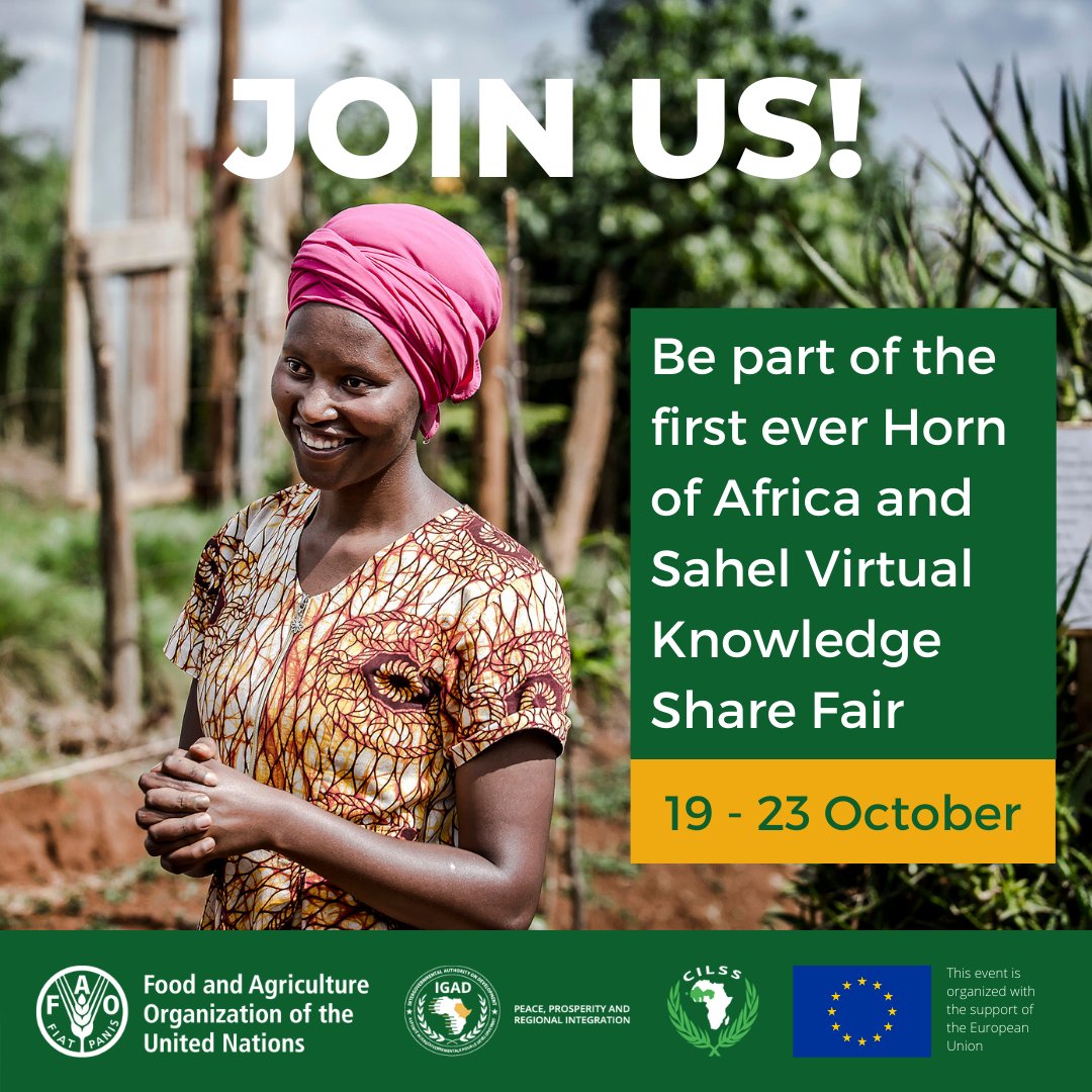 cbukania's tweet image. Register today to participate in The Horn of Africa and Sahel Virtual Knowledge Share Fair where resilience actors will showcase exciting best practices and lessons learned on disaster preparedness and response!
Register now: bit.ly/33p2PCS 
@CILSSinfos @igadsecretariat