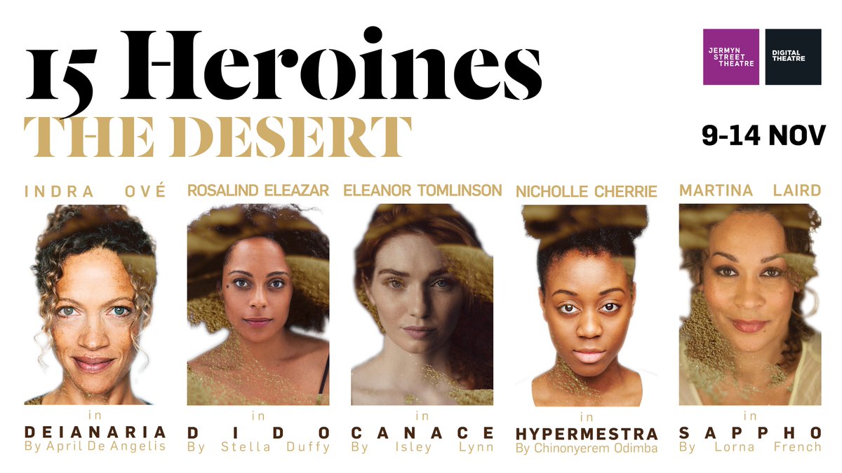  #TheDesert stars INDRA OVÉ, ROSALIND ELEAZAR, ELEANOR TOMLINSON, NICHOLLE CHERRIE and MARTINA LAIRD!All 3 productions will be directed by ADJOA ANDOH ( #RichardII  @The_Globe), JST Deputy Director CAT ROBEY and Artistic Director TOM LITTLER! Camera direction from ANKE LUEDDECKE!