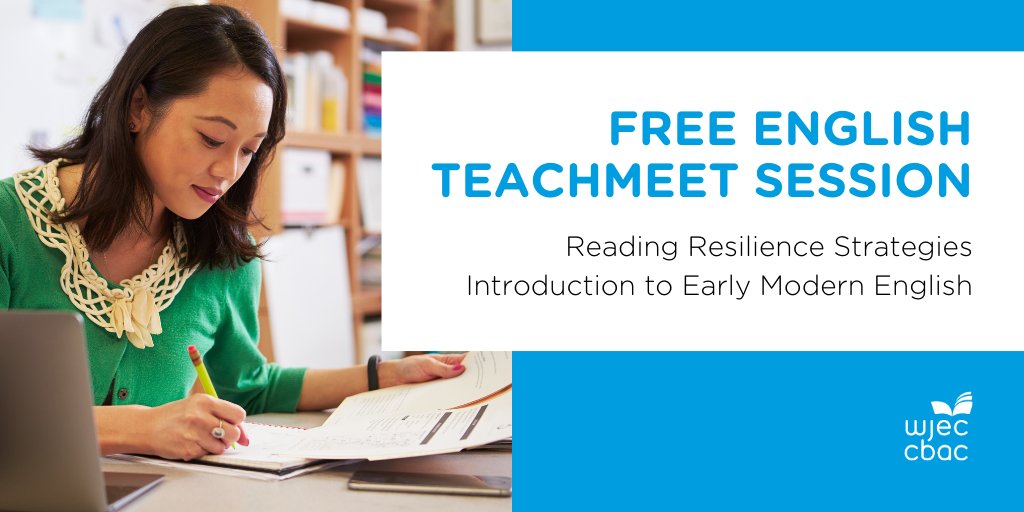 Join Kirsten Wilcock, Subject Officer, as she explores practical ideas that can be delivered in class or digitally to support students on this journey.

💬 WJEC GCE English Literature - Reading Resilience Strategies 
📅 October 15 - 4:00pm
🎫 Registration: bit.ly/TeachmeetOct15