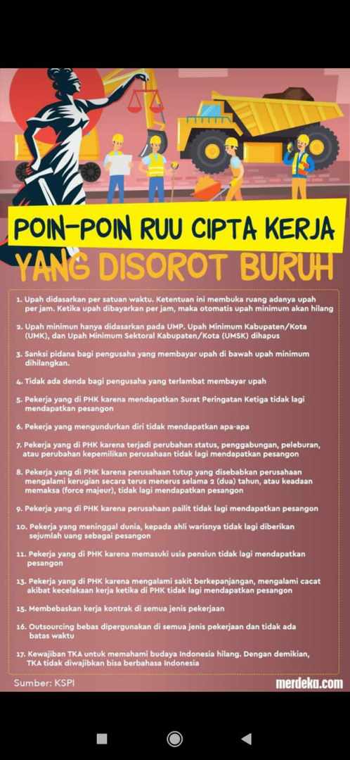 NFajri11's tweet photo. PR besar untk negri ini bahwa pemerintah dan wakil rakyat tdk Pro terhadap Rakyatnya sendiri malah sebaliknya DPR pro Investor,Seolah Negri ini tdk peduli terhadap kepentingan rakyat sendiri #OmnibusLaw #OmnibusLawSampah #OmnibusLawRugikanRakyat #dprkontol  #DPRRIKhianatiRakyat https://t.co/0nASM5ohX8