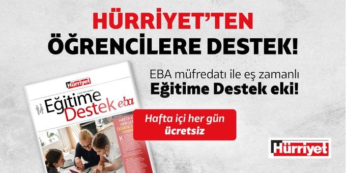 HurriyetAile's tweet photo. Uzaktan eğitim gören 1. sınıftan 12. Sınıfa kadar tüm öğrencilere... Nuran Çakmakçı yönetiminde, EBA'yı günü gününe takip eden dersler, özel sorular ve alıştırmalarla  “Hürriyet Eğitime Destek” eki bugünden itibaren hafta içi her gün Hürriyet’le ücretsiz. https://t.co/TBTVQgT5aQ https://t.co/LGpKKgntBU