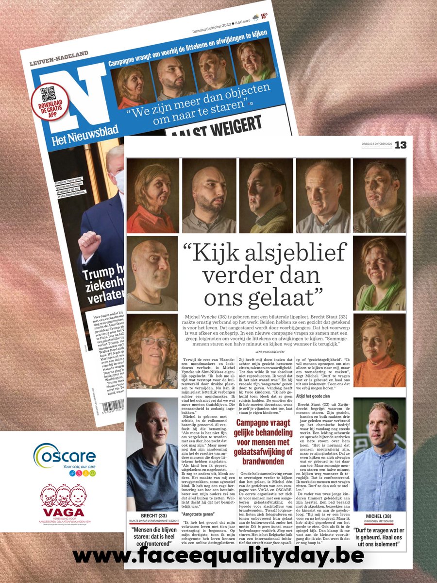 vzwOscare's tweet photo. Las jij het verhaal van Brecht en Michel deze morgen in het @Nieuwsblad_be? Lees hun verhaal en dat van 10 lotgenoten op https://t.co/mkPW3r6iJA. Stop met staren en teken het manifest! #faceequalityday https://t.co/gREMuyGtaO
