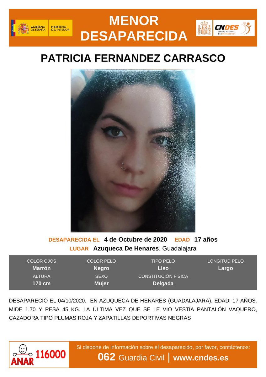 🔴 IMPORTANTE 🔴

Patricia ha desaparecido hace dos días y tiene 17 años

Por favor, si la has visto, llama: 📞 112, 091, 062

Tu RT no cuesta nada y puede ayudar a encontrarla 🙏