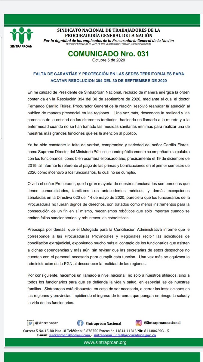 Sintraproan Nacional tweet media
