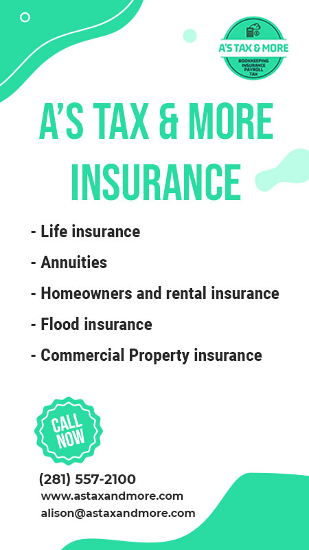 AsTaxAndMore's tweet photo. US TAX &amp; More Insurance:

- Life insurance
- Annuities
- Homeowners and rental Insurance
- Flood Insurance
- Commercial Property Insurance

Get full details at: https://t.co/grHTwq3118

#lifeinsurance #insuranceservices #homeinsurance #healthinsurance #commercialinsurance https://t.co/2JvehIJp61
