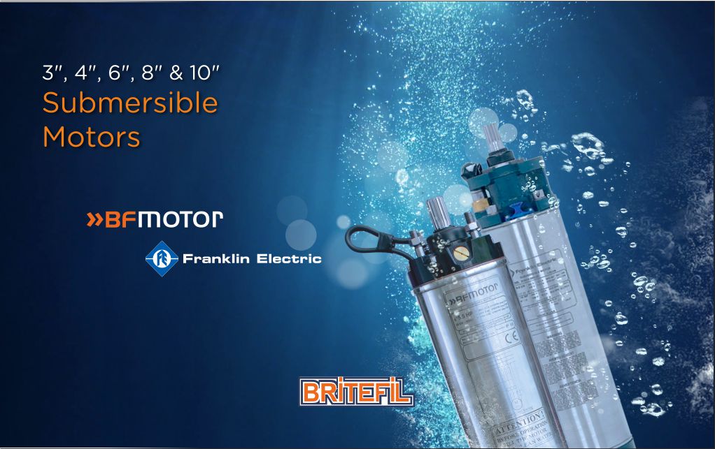 We offer a wide range of 3", 4", 6", 8", 10" e 12" motors of our own brand  BF Motor and Franklin Electric single-phase, three-phase, encapsulated or rewindable, direct-start or start-delta, in  AISI 304 and AISI 316 at 50 Hz and 60 Hz. 

britefil.com/en/motores